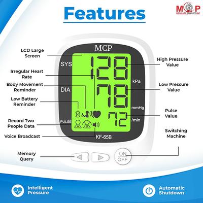 MCP Digital Blood Pressure Monitor (KF - 65B) - Blood Pressure Monitors