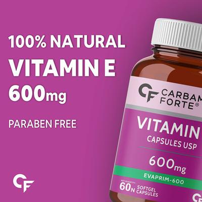 CF Evaprim Double Strength Vitamin E 800 IU + Evening Primrose Oil 200 mg Softgel 60's - Multi-Vitamins