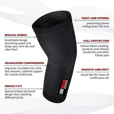 Chevalier Elbow Sleeves Compression Braces - Black (L) - Supports And Braces