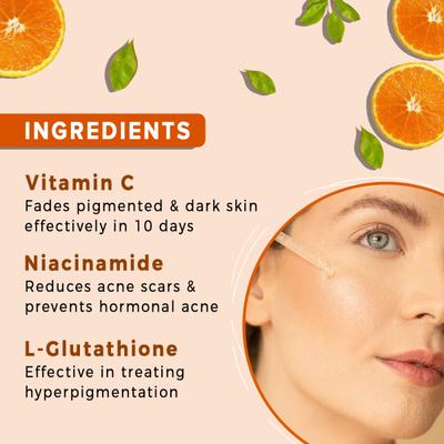 CGG Cosmetics Vitamin C 20%- Hyaluronic Acid- & Glutathione Facial Serum 30 ml - Face Serum