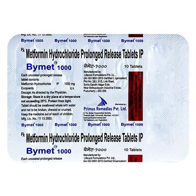 Bymet 1000mg Tablet 10'S - Diabetes-Ant