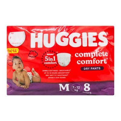 Huggies Complete Comfort 5 in 1 Dry Diaper Pants (M) 8's - Diapers & Wipes