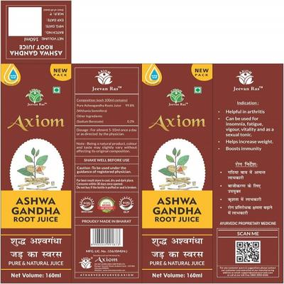 Axiom Jeevan Ras Ashavgandha Root Juice 150 ml - Speciality Medicines