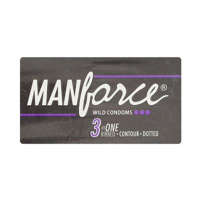 Manforce 3 in 1 Wild Condoms - Black Grapes Flaboured 10's - Plain/Flavoured Condoms