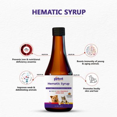 Petvit Hematic Syrup -For All Ages Breed Dogs & Cats 200 ml - Petfood