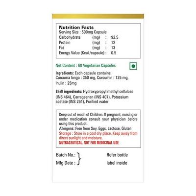 Yogic Secrets AyurMeric 500 mg Vegetarian Capsule 60's - General Health