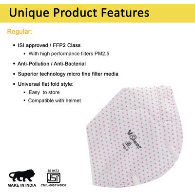 Venus V-Shwas FFP2 Regular Face Mask - Pink Dot (Pack of 6) - Face Mask