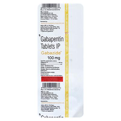 GABAZIDE 100mg Tablet 10's - Neuropathic Pain-Dru