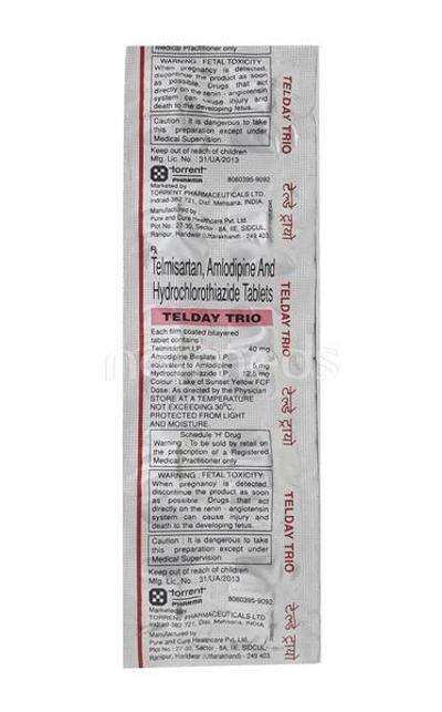 Telday Trio Tablet 10'S - Hypertension-Ang