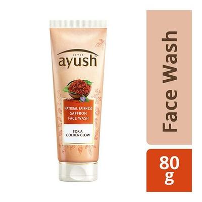 Lever Ayush Natural Fairness Saffron Face Wash 80 gm - Face Wash & Cleansers