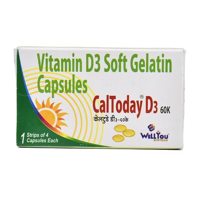 CALTODAY D3 60K Capsule 4's - Supplements-Vit