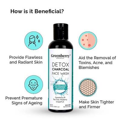 Greenberry Organics Face Wash - Detox Charcoal 100 ml - Face Wash & Cleansers