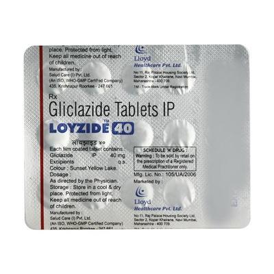 Loyzide 40mg Tablet 15'S - Diabetes-Ant