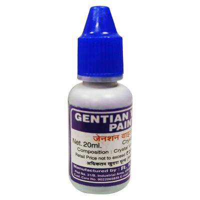 Gentian Crystal Violet Paint IP 0.5% Solution (RK Pharma) 20 ml - Wound Wash