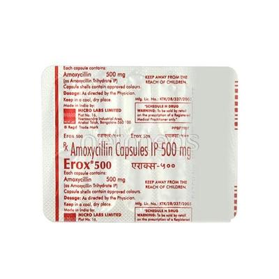 Erox 500mg Capsule 10'S - Bacterial Infections-Pen