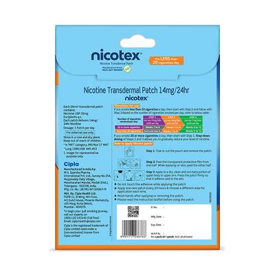 Nicotex Nicotine Transdermal 14 mg Patch - Nicotine Gums/Lozenges