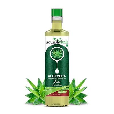 NourishVitals Pure Aloe Vera Drinking Gel Juice 500 ml - Ayurvedic Juices