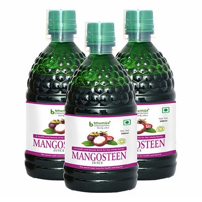 Bhumija Lifesciences Mangosteen Juice (Pack of 3 x 500 ml) - Ayurvedic Juices