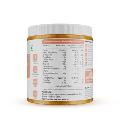 Neuherbs Classic Omega Peanut Butter - Crunchy 400 gm - Nutritional Bars