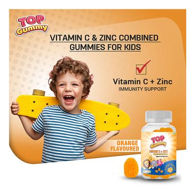 Top Gummy Vitamin C + Zinc Gummies - Orange Flavour 30's - Multi-Vitamins