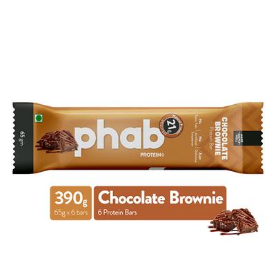 Phab Protein Bar - Chocolate Brownie Flavour (Pack of 6 x 65 gm) - Nutritional Bars