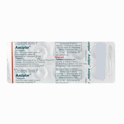 Antiplar 75mg Tablet 10'S - Blood Clot-Ant