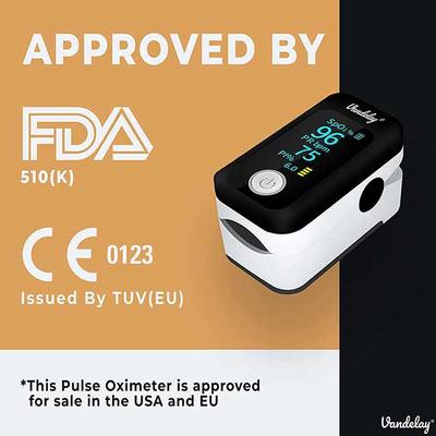 Vandelay Fingertip Digital Pulse Oximeter - White - Health Monitors And Equipment