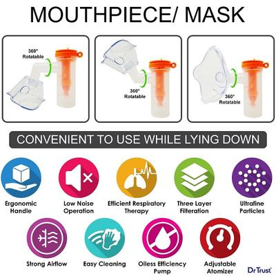 Dr Trust USA Compressor Nebulizer with Flow Adjuster (407) - White - Nebulizers / Vaporizer