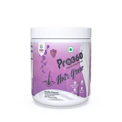 Pro360 Hair Grow Nutritional Powder - Vanilla Flavour 250 gm - Hair & Skin