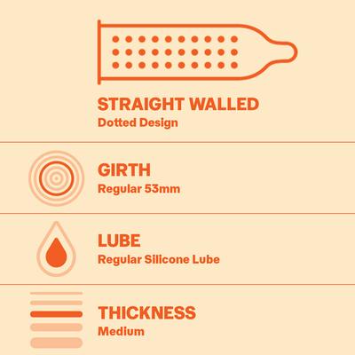 Durex Condoms - Extra Dots 3's - Plain/Flavoured Condoms