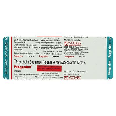 PREGAOHM Tablet 10's - Neuropathic Pain-Dru