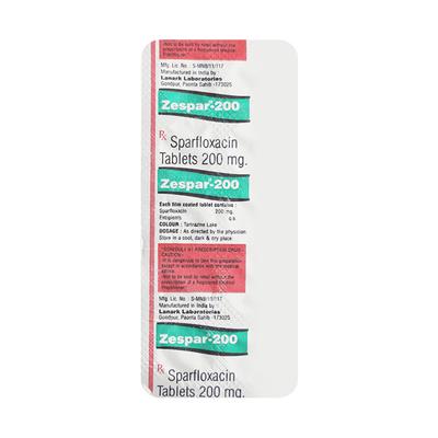 ZESPAR 200mg Tablet 10's - Bacterial Infections-Qui