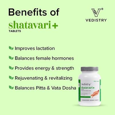 Vedistry Shatavari+ Tablet 60's - Pure Herbs