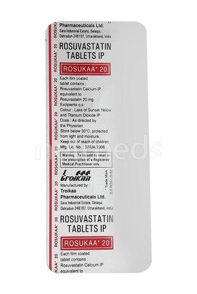 Rosukaa 20mg Tablet 10'S - High Cholesterol-Dys