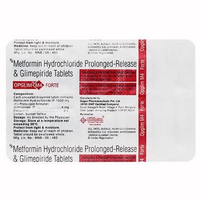 OPGLIM M FORTE 4 Tablet 10's - Diabetes-Ant