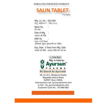 Ayursun Salin Tablet (Pack of 5 x 30's) - Speciality Medicines