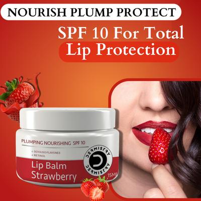Dermistry Plumping Nourishing SPF 10 Lip Balm - Strawberry 15 ml - Lip Balms