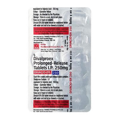Divacid ER 250mg Tablet 10'S - Epilepsy/Convulsion-Ant