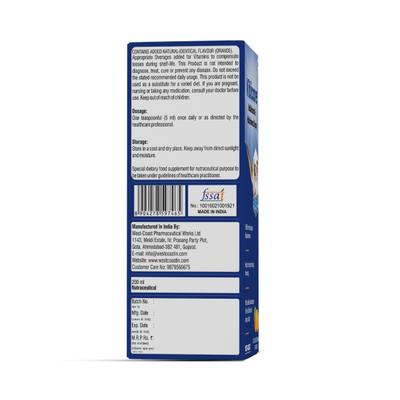 West Coast Viticare Syrup - Delicious Orange 200 ml - General Health