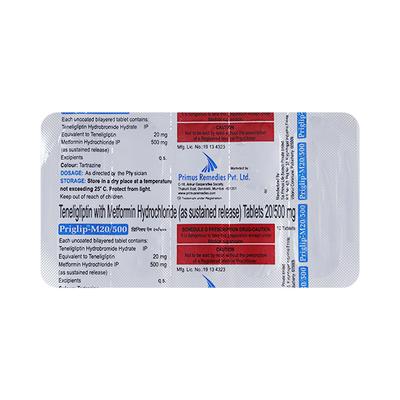 Priglip M 20/500mg Tablet 10'S - Diabetes-Ant
