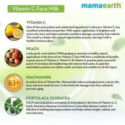 Mamaearth Face Milk Moisturizer - Vitamin C 100 ml - Face Moisturizers