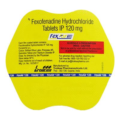 FEXAIR 120 Tablet 10's - Allergies-Ant