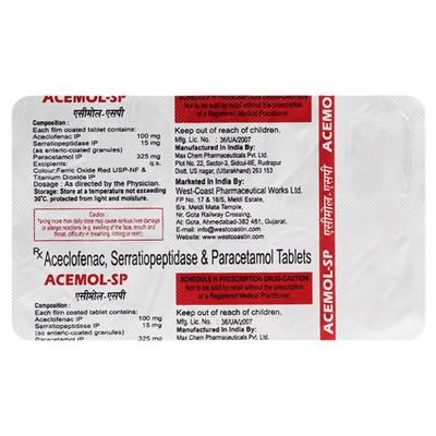 ACEMOL SP Tablet 10's - Pain relief-Nsa