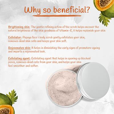 Nutriment Papaya Scrub All Skin Type 250 gm - Scrubs & Exfoliants