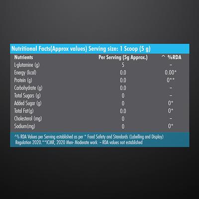 Dr. Morepen Muscle Food L Glutamine Post Workout Powder 250 gm - Workout Essentials