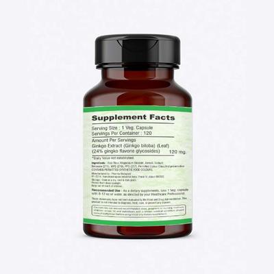 Mint Veda Ginkgo Biloba 120 mg Capsule (Pack of 3 x 120's) - Herbal Dietary Supplement