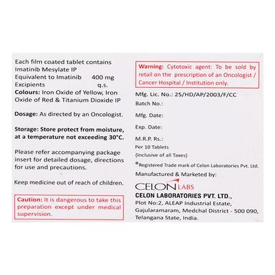 Celonib 400Mg Tablet 10's - Cancer Oncology-Tar