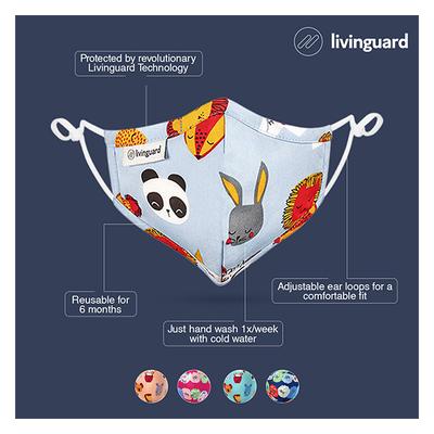 Livinguard Kids Street Face Mask (Rabbit Print) (XS) - Orange (Pack of 1) - Face Mask