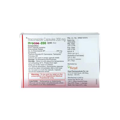 Itracoe 200mg Capsule 4'S - Fungal Infections-Anf