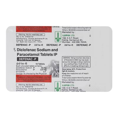 Defenac P Silver Tablet 10'S - Pain relief-Nsa